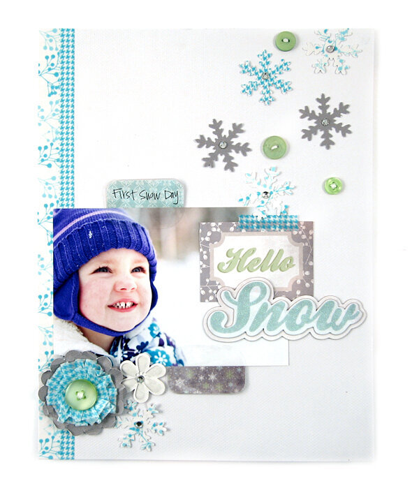 Hello Snow featuring the new Tab Punches from We R Memory Keepers