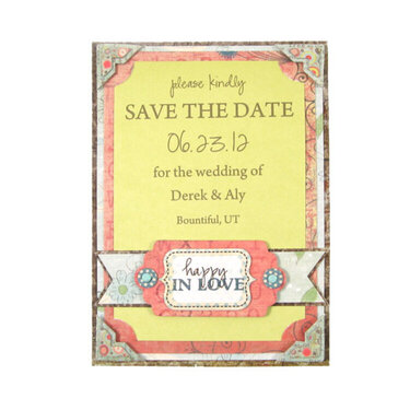 Save the Date featuring the new Corner Mount Tool from We R Memory Keepers