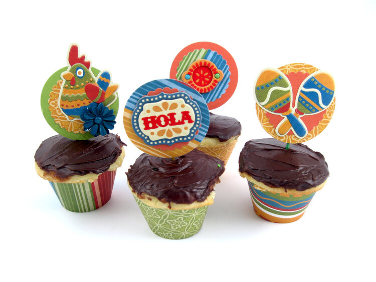 Fiesta Cupcake Wraps &amp; Toppers