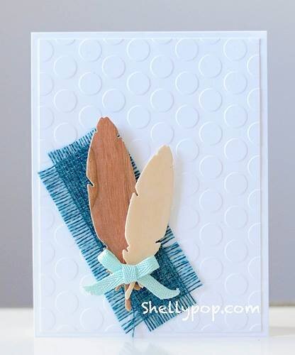 CAS (Clean and Simple) Feather card by Shelly Pop