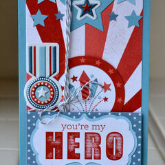 You're My Hero featuring Red White and Blue from We R Memory Keepers