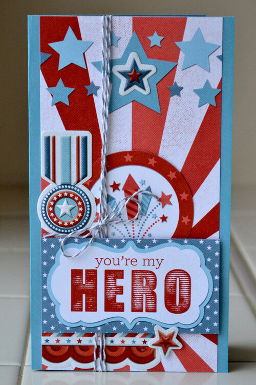 You&#039;re My Hero featuring Red White and Blue from We R Memory Keepers