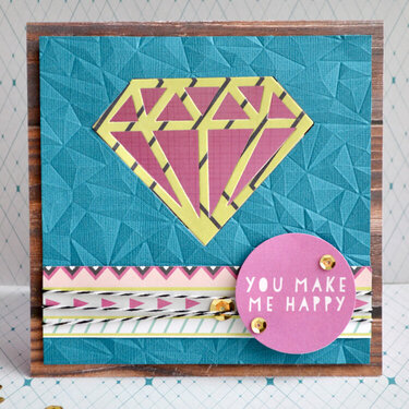 Diamond Die Cut Window Card by Aly Dosdall for We R Memory Keepers