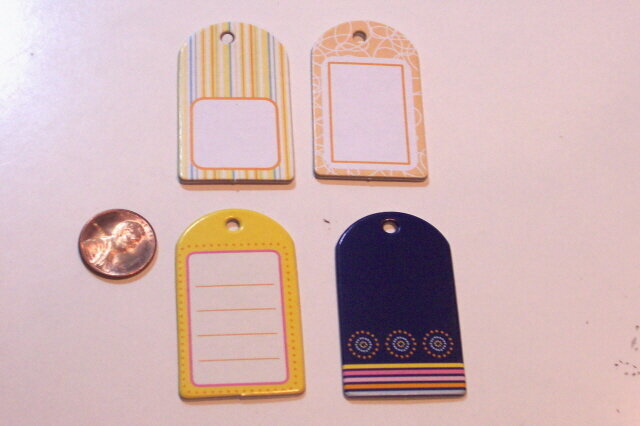 4 large chipboard tags