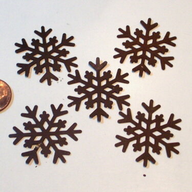 5 large rustic snowflakes