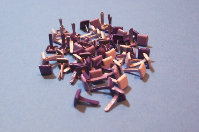 2 sets - 20 pcs. each: square brads, purple