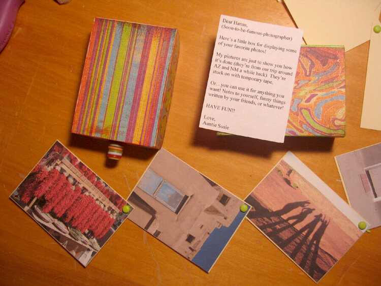 Photos cards inside matchbox.