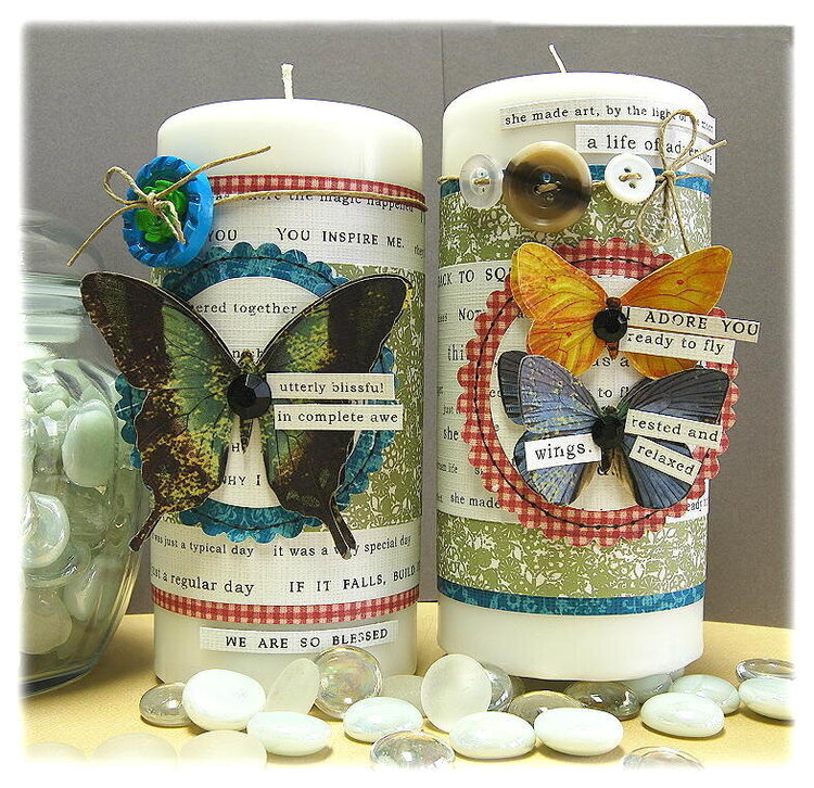Altered Butterfly candles
