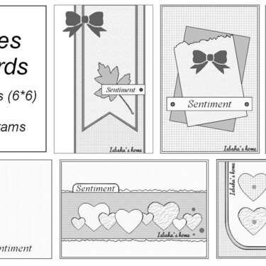 Sketches for sets of cards with cutting diagrams
