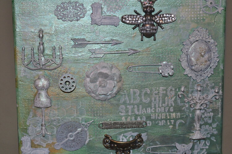 Shabby chic altered art canvas