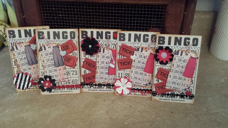 Altered bingo cards- feminine