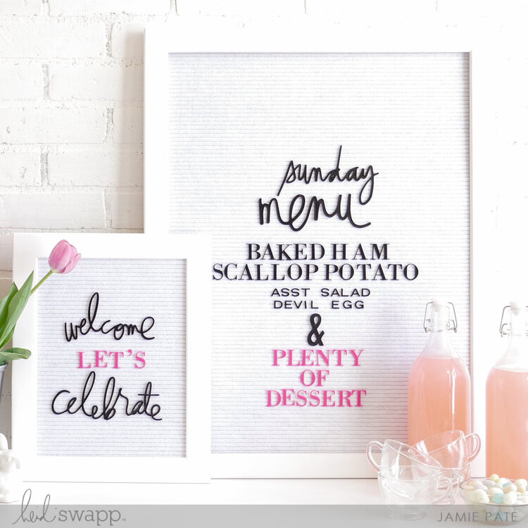 Welcome and Menu with Letterboard