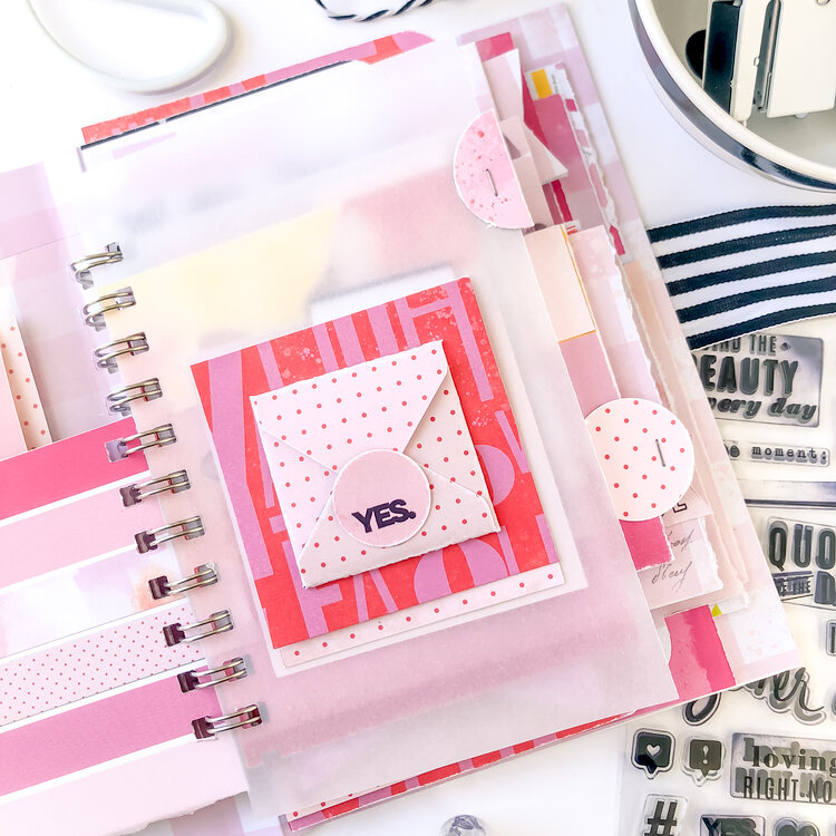 What the Scrap Mini Album Layouts ~ Heidi Swapp Color Fresh