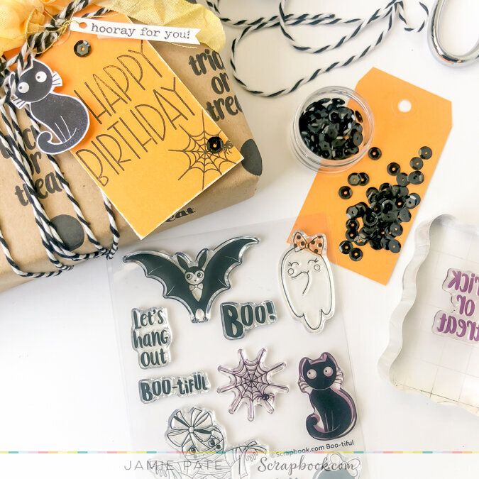 DIY Tag and Gift Wrap ~ Boo-Tiful Stamp Set