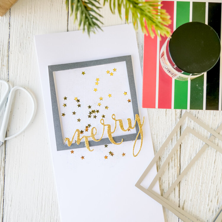 Merry Card ~ SlimLine + Stickles Merry Card