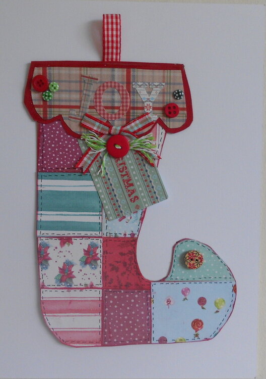 christmas stocking hanger - patchwork paper stocking