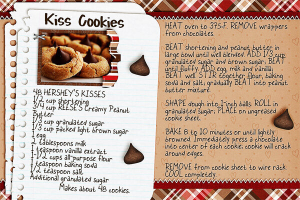 Kiss Cookies recipe card
