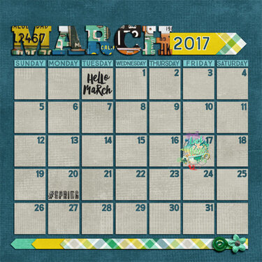 John&#039;s March 2017 Calendar
