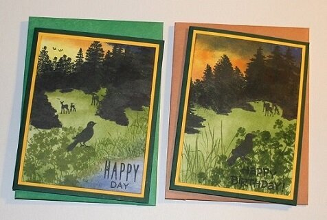 PAIR OF SCENIC CARDS
