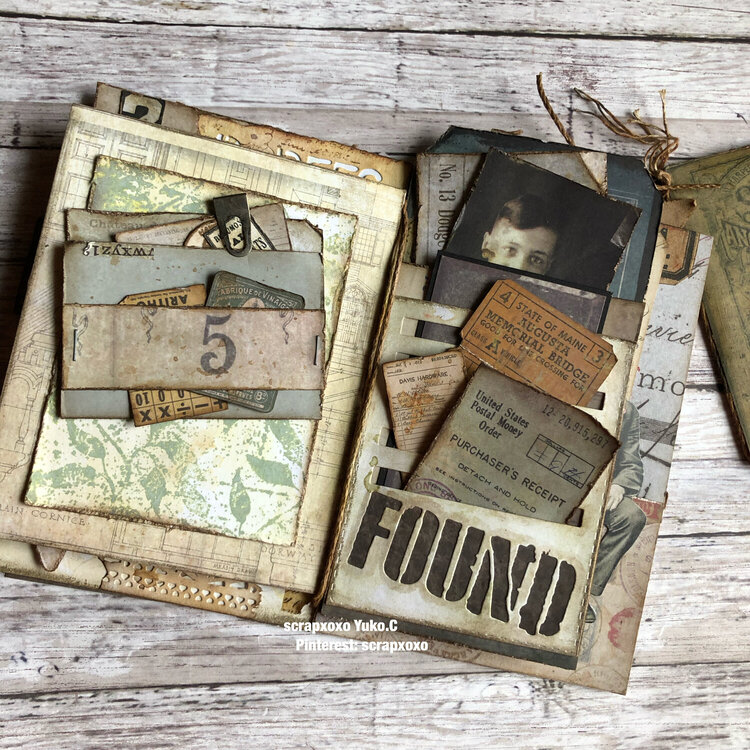 Junk journal with mini stamp book