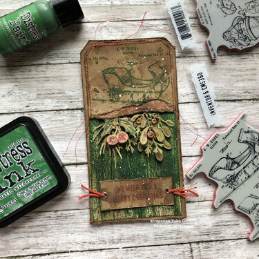 Rustic wilderness Christmas tag