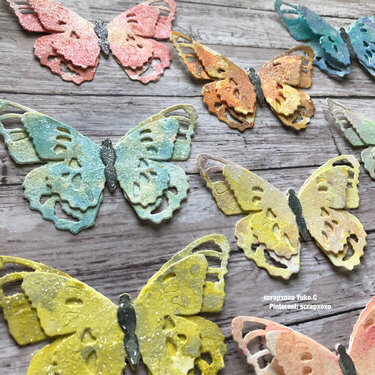Tattered Butterflies with glitter