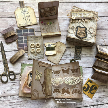 Sewing junk journal with paper bag