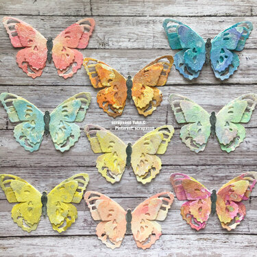 Tattered Butterflies with glitter