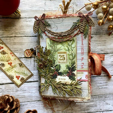 Christmas fabric journal