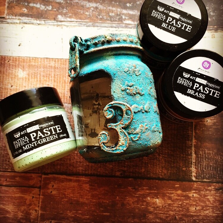 Upcycle altered **patina effect paste**