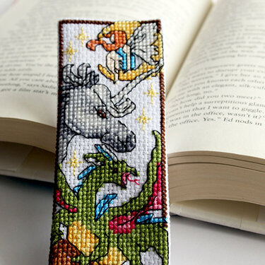 Fantasy cross-stitching bookmark