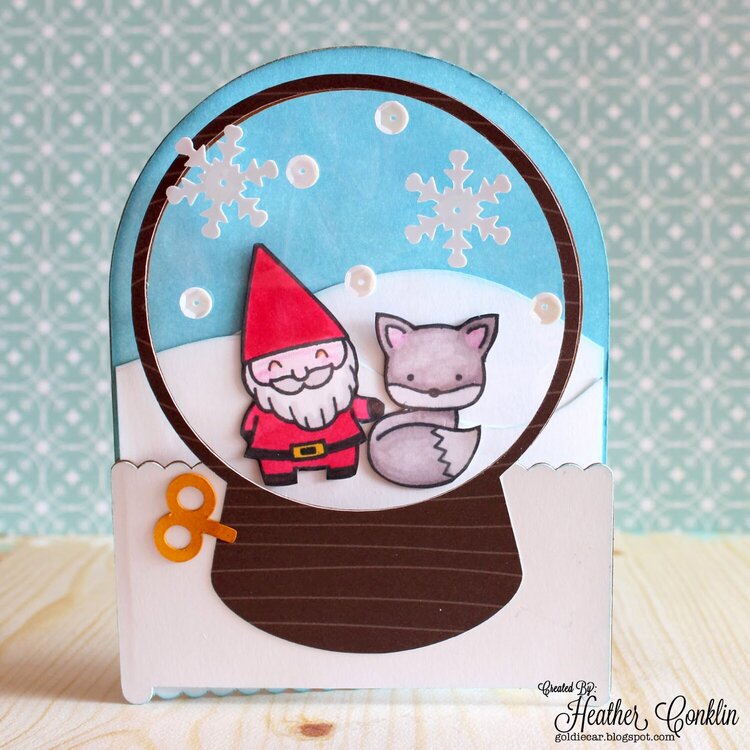 Snowglobe Card with Lawn Fawn