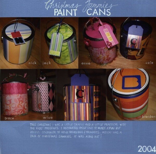 Christmas Jammies Paint Cans