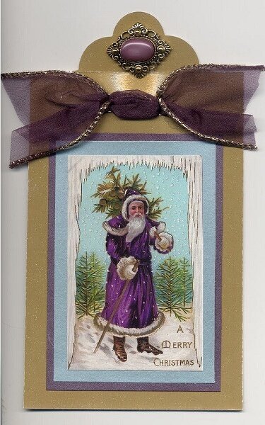 Purple Santa Gift Card Pocket