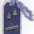 Silver and Blue Christmas Tag - Pea Pals