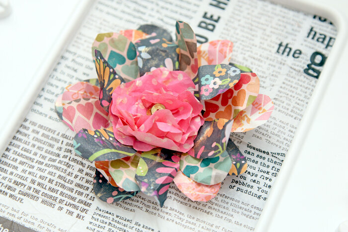 Tissue/Paper florals with pretty sequin center