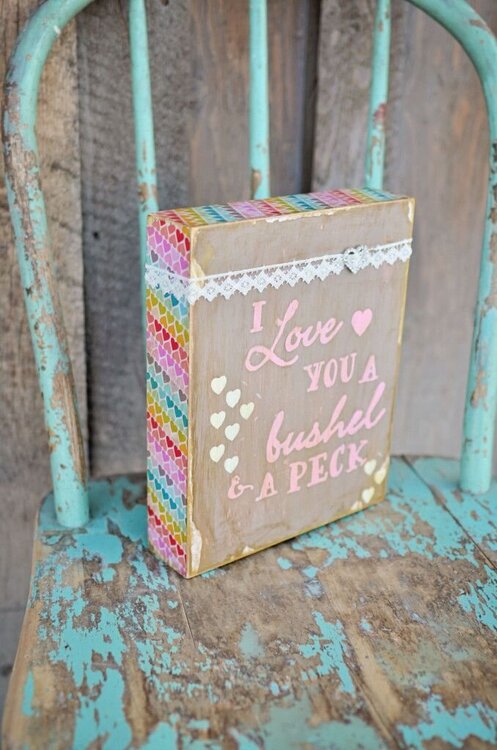 Creative wrapped canvas art &quot;I Love You&quot;.