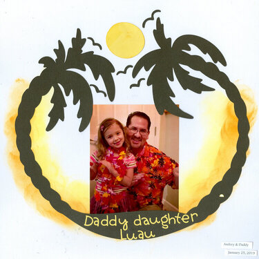 Daddy Daughter Luau with son in law Justin and granddaughter Audrey