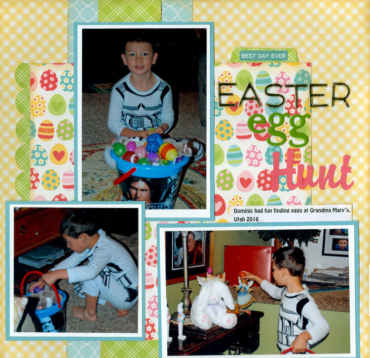 Grandson Dominic Easter Egg Hunt