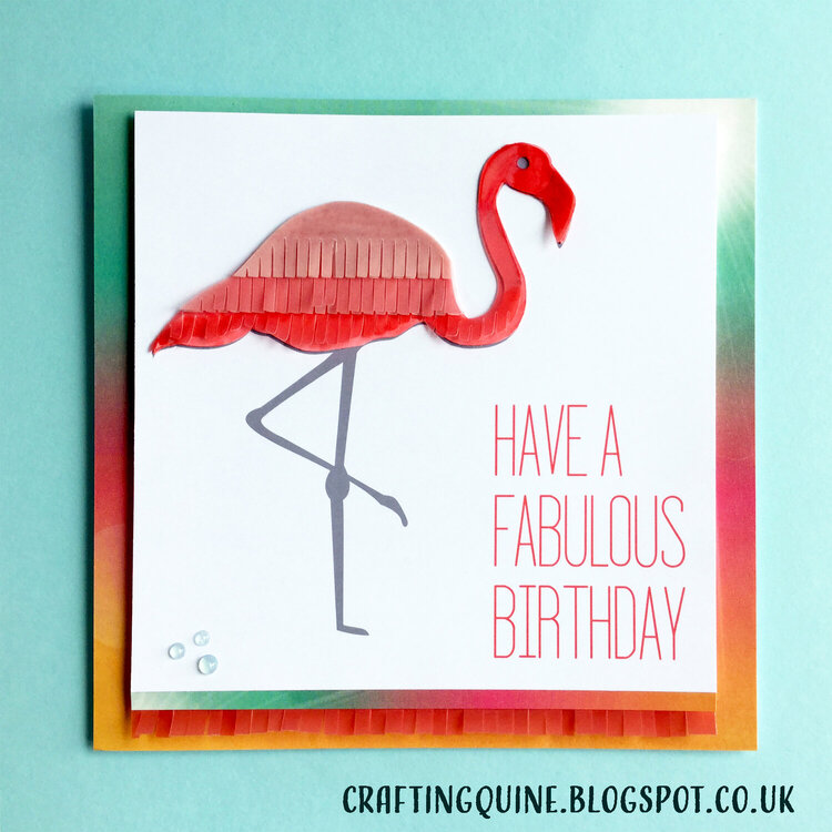 Fringed Flamingo Card