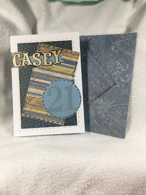 Casey&#039;s 21st b-day card front w/envelope (1/52)
