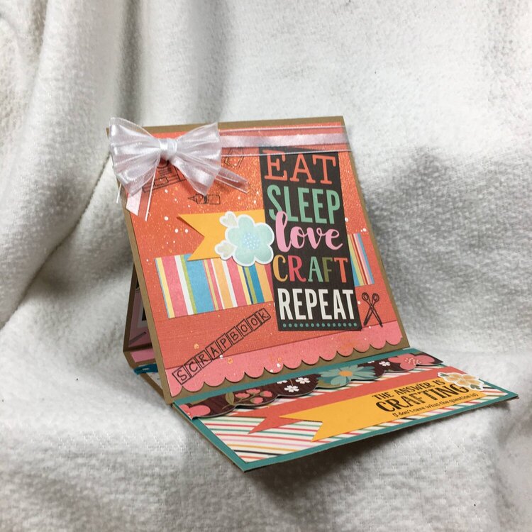 Eat sleep love craft easel card front open (29/52)