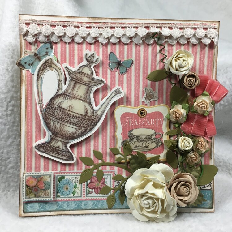 G45 &quot;Botanical Tea&quot; easel card front closed