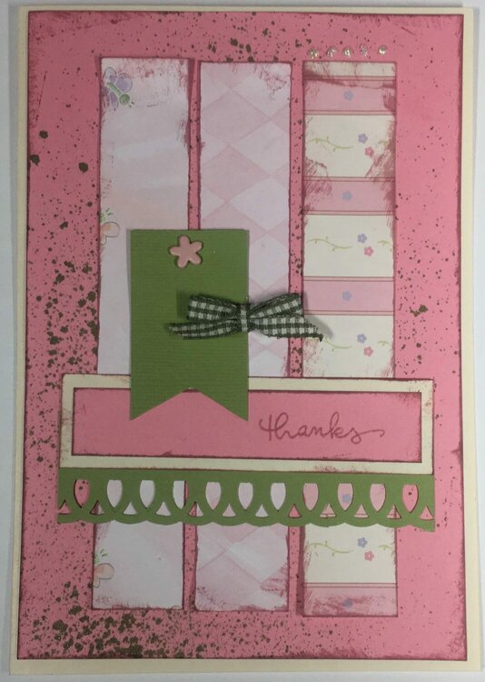 Pink and green &quot;thanks&quot; card - 2