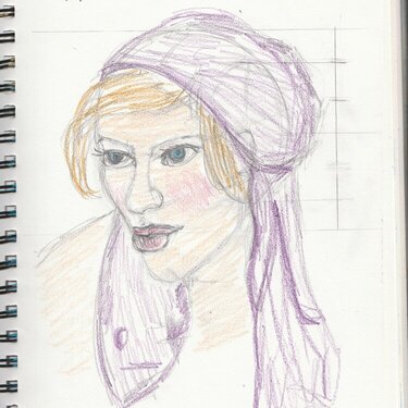 girl with purple scarf