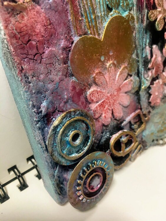 Mixed Media Canvas in Pink detail 3