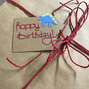Gift tag to go with dinosaur card