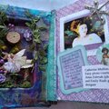 Fairy diorama mini scrapbook album interior pages one and two
