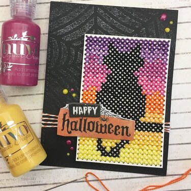 Cross Stitched Halloween Card
