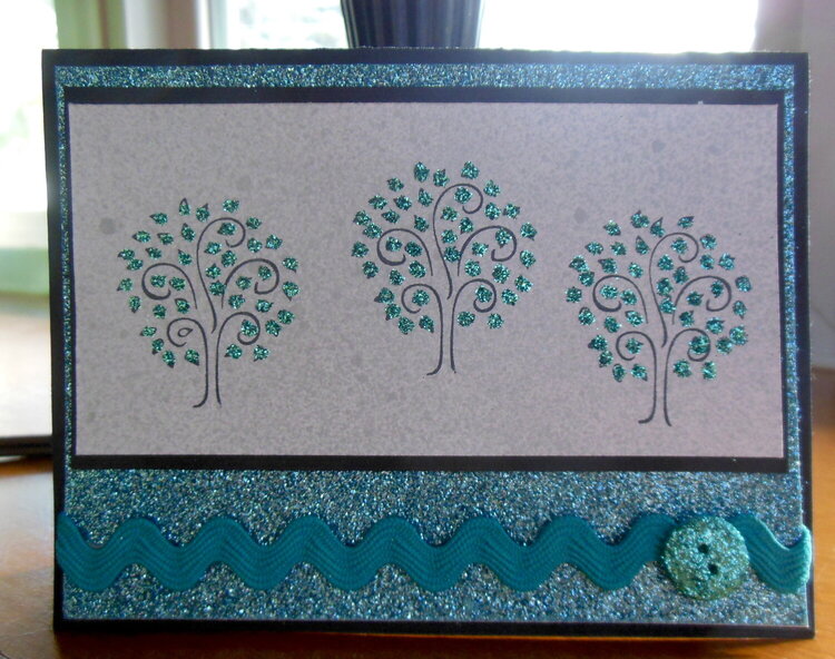 Winter Tree Glitter Card